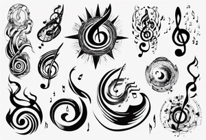 Finding peace in music tattoo idea