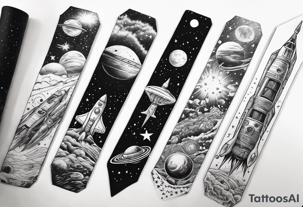 space themed arm sleeve with aliens ufos airplanes and rockets tattoo idea space themed arm sleeve with aliens ufos airplanes and rockets tattoo idea