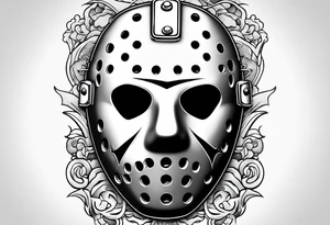 Friday the 13th Jason mask, horror, Japanese art tattoo idea