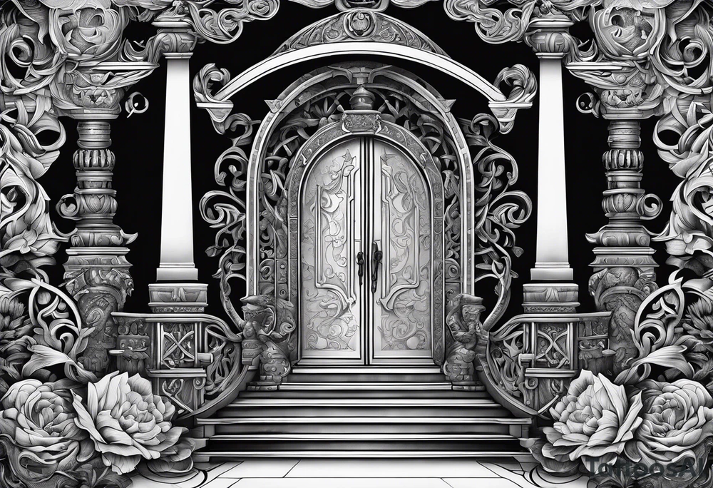 The Viking is at the bottom of the stairs that lead to the gate to Valhalla. tattoo idea