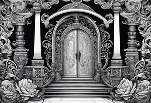The Viking is at the bottom of the stairs that lead to the gate to Valhalla. tattoo idea