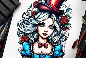 Alice in wonderland tattoo idea
