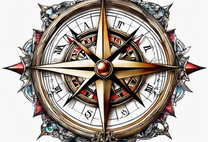Broken compass tattoo idea
