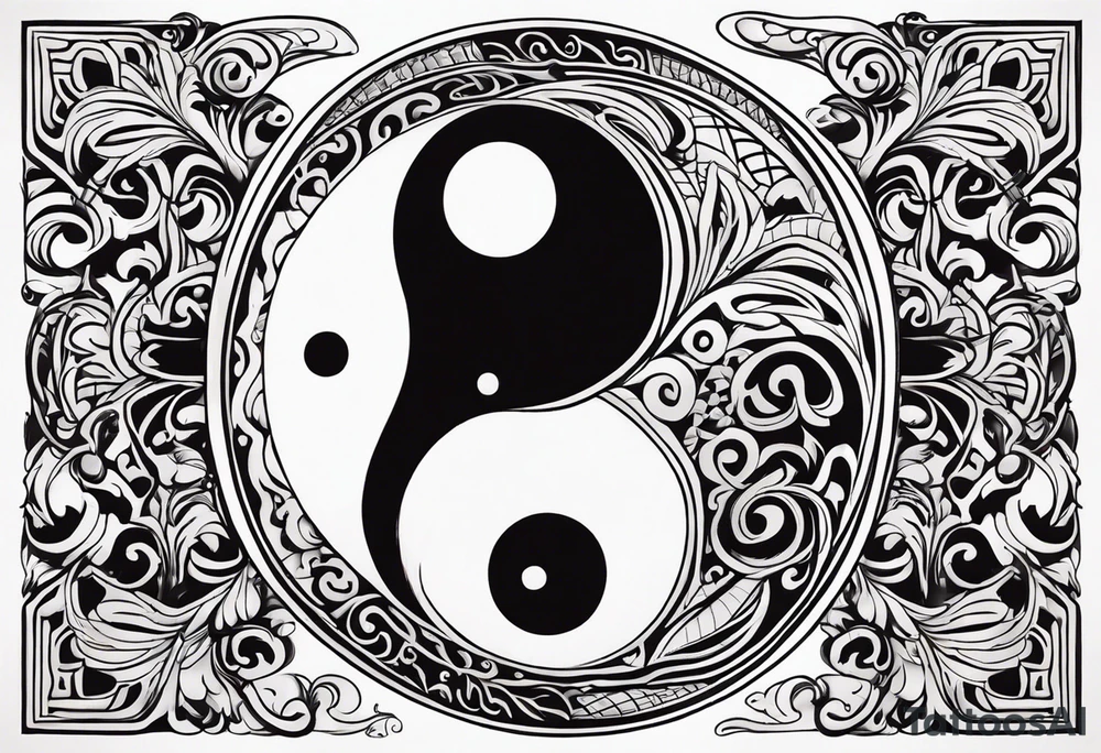 Ying yang with tribal tattoo idea