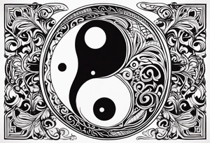 Ying yang with tribal tattoo idea