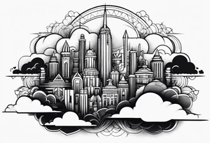 cloud town tattoo idea