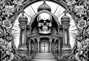 Tomb with cross tattoo idea