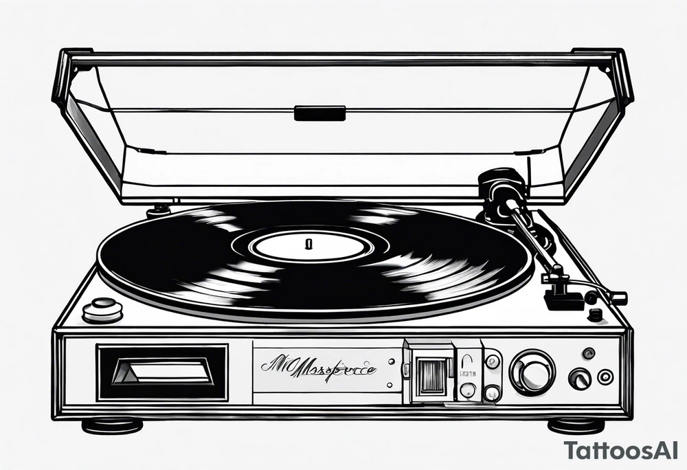 Recordplayer finline art minimalistic tattoo idea