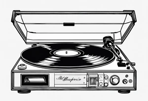 Recordplayer finline art minimalistic tattoo idea