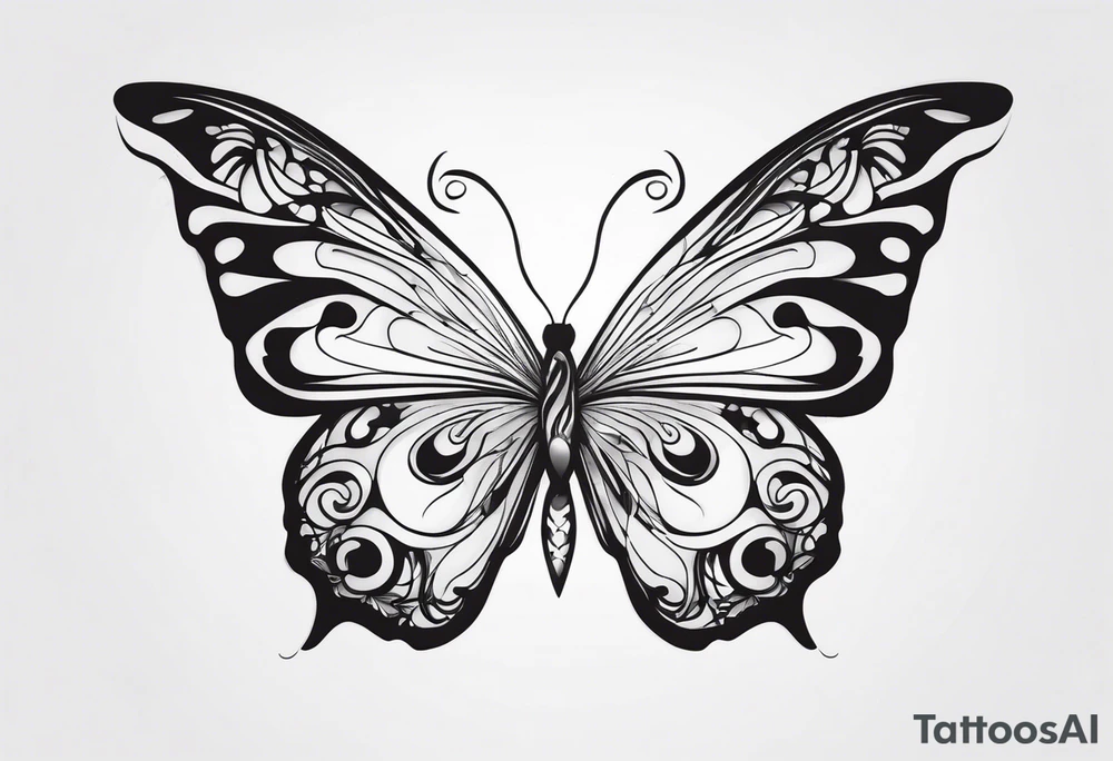 A butterfly mixed with brain in your wings tattoo idea