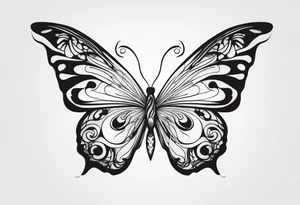 A butterfly mixed with brain in your wings tattoo idea