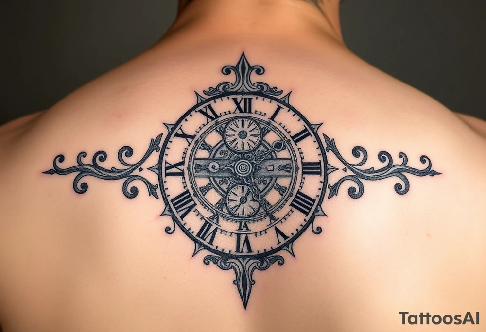 vintage roman numerals within ornate clockwork mechanism tattoo idea vintage roman numerals within ornate clockwork mechanism tattoo idea