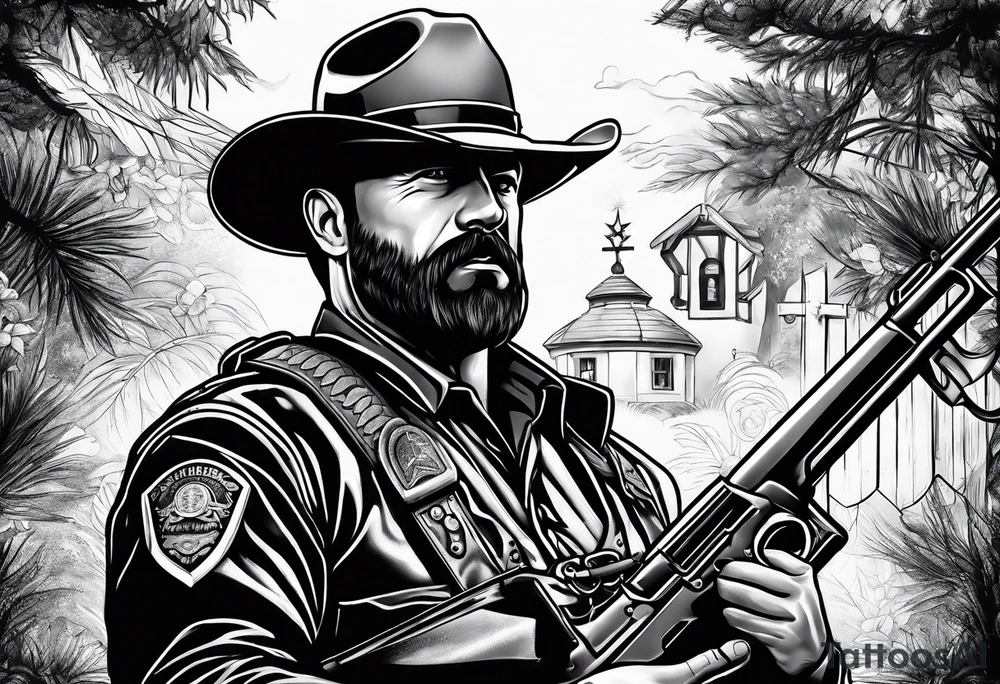 Western law enforcement style tattoo idea