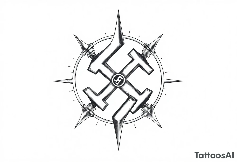swastika tattoo with ss bolts tattoo idea
