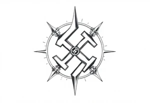 swastika tattoo with ss bolts tattoo idea