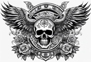 Warhammer 40k chest tattoo skull and wings tattoo idea