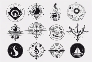Friendship music space tattoo idea