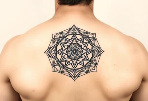 Hexagonal sacred geometry seamless print tattoo idea