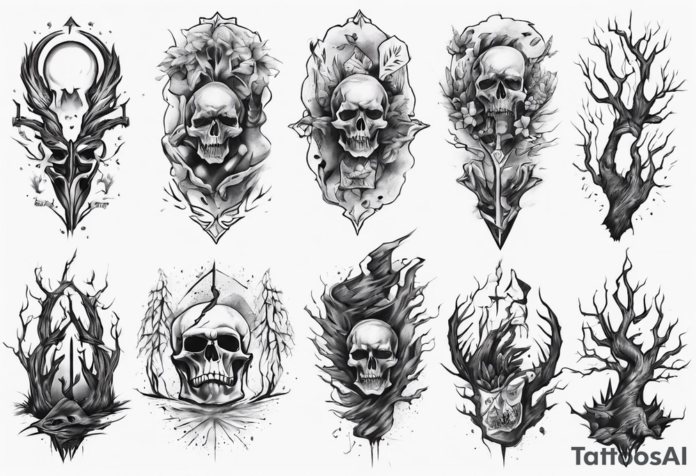 Double tree forearm alive tattoo idea