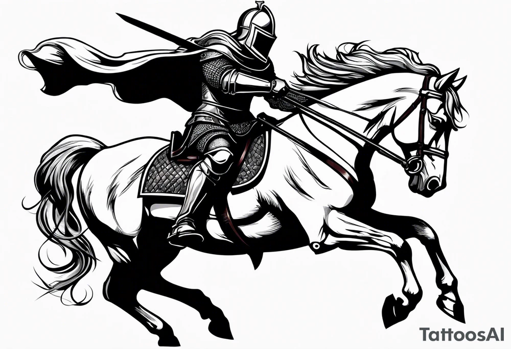 leaping knight tattoo idea