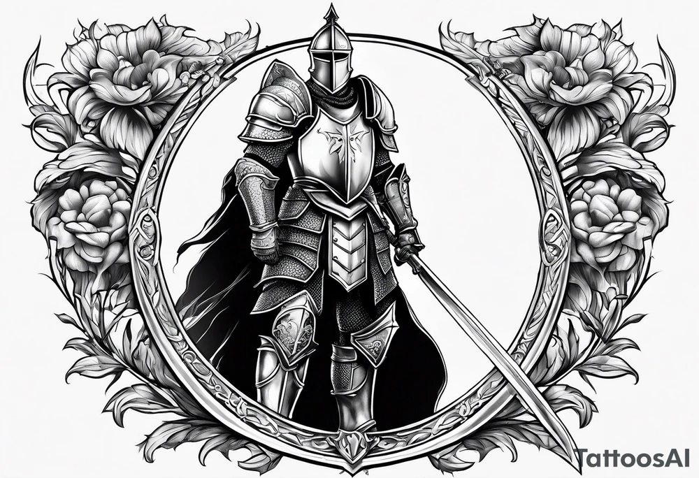knight with heavy armor tattoo idea