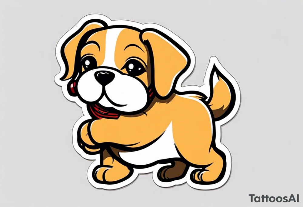 Cute Dog with boxing gloves, boxing coach tattoo idea