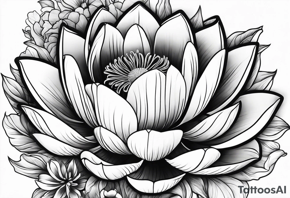 Flower that looks like lotus and tulip combined tattoo idea