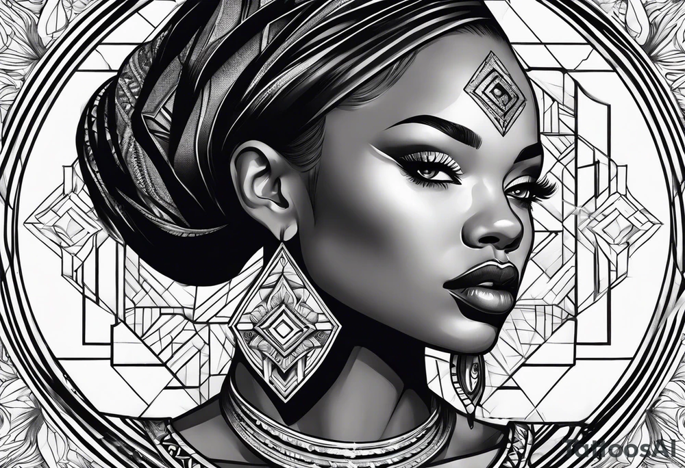 Powerful, black women, astrology tattoo idea