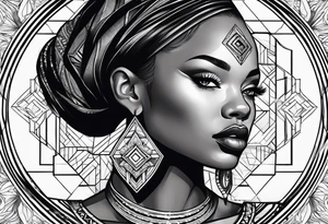 Powerful, black women, astrology tattoo idea