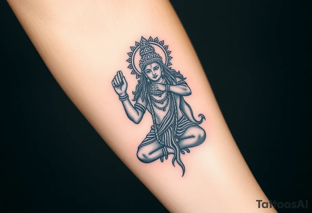 hindu god tattoo that shows strength and is trippy tattoo idea