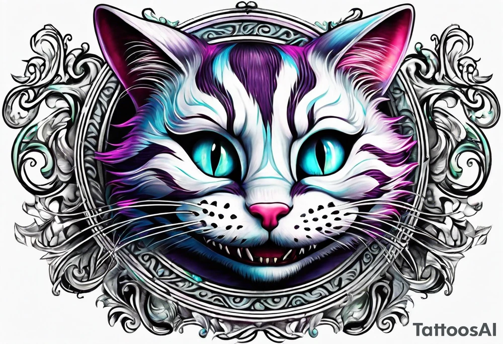 cheshire cat body tattoo idea