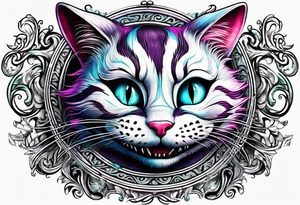 cheshire cat body tattoo idea