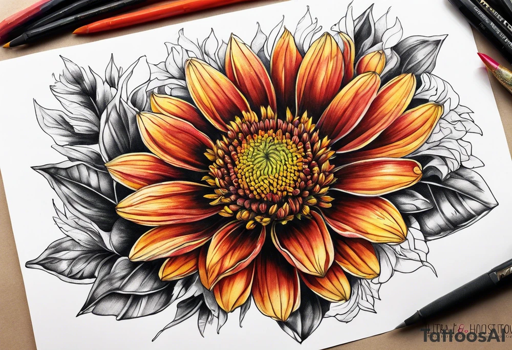 Indian blanket flower tattoo idea