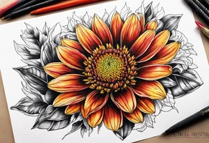 Indian blanket flower tattoo idea