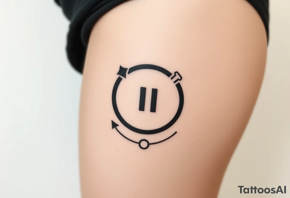 Rewind symbol include the play pause and stop inside the circle tattoo idea