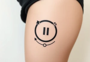 Rewind symbol include the play pause and stop inside the circle tattoo idea