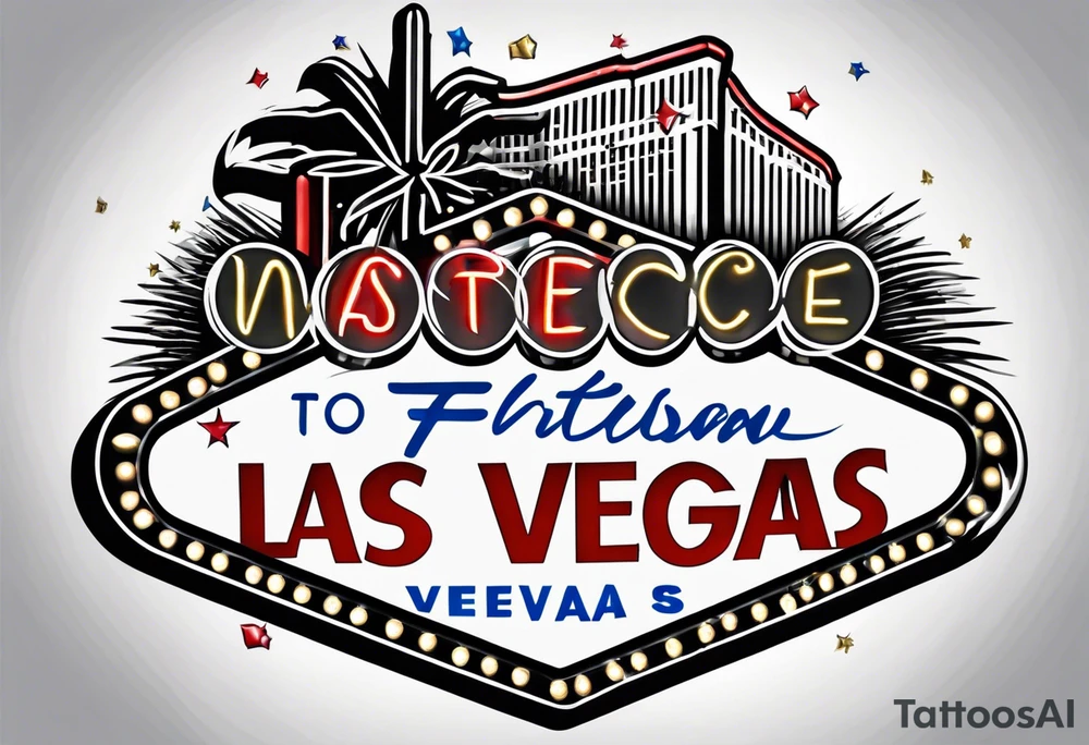 Las Vegas sign with a border tattoo idea