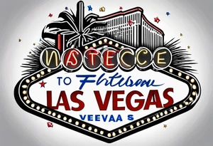 Las Vegas sign with a border tattoo idea