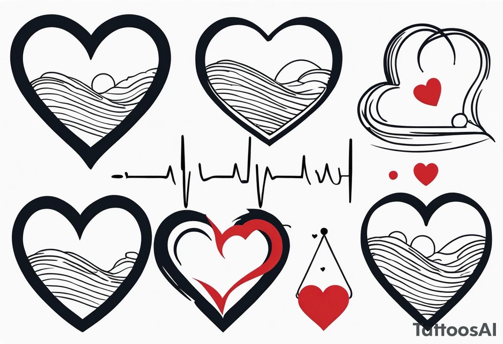 Create a lifeline tattoo. How heartbeats are. You call her bubs. With a few hearts around. tattoo idea