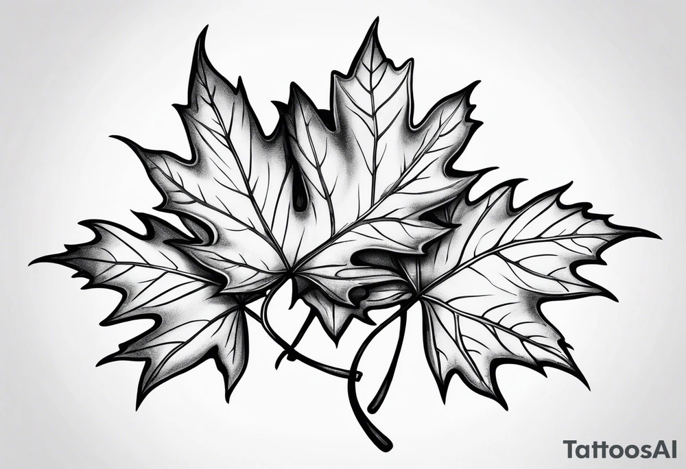 three falling maple leaves tattoo idea
