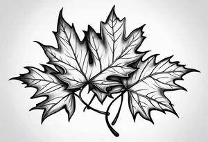 three falling maple leaves tattoo idea