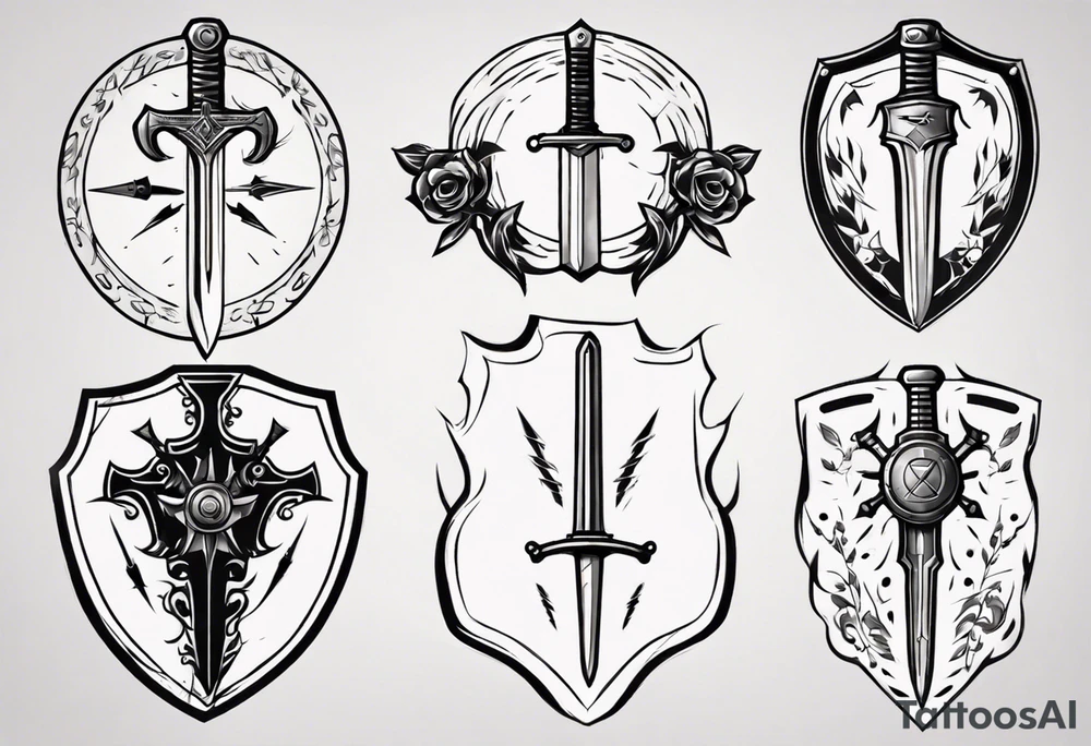 Shield and sword tattoo idea