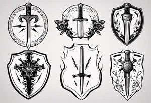 Shield and sword tattoo idea