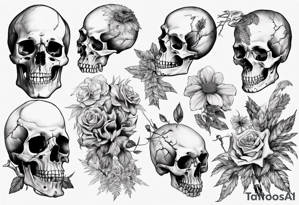 Naturalist skeleton tattoo idea