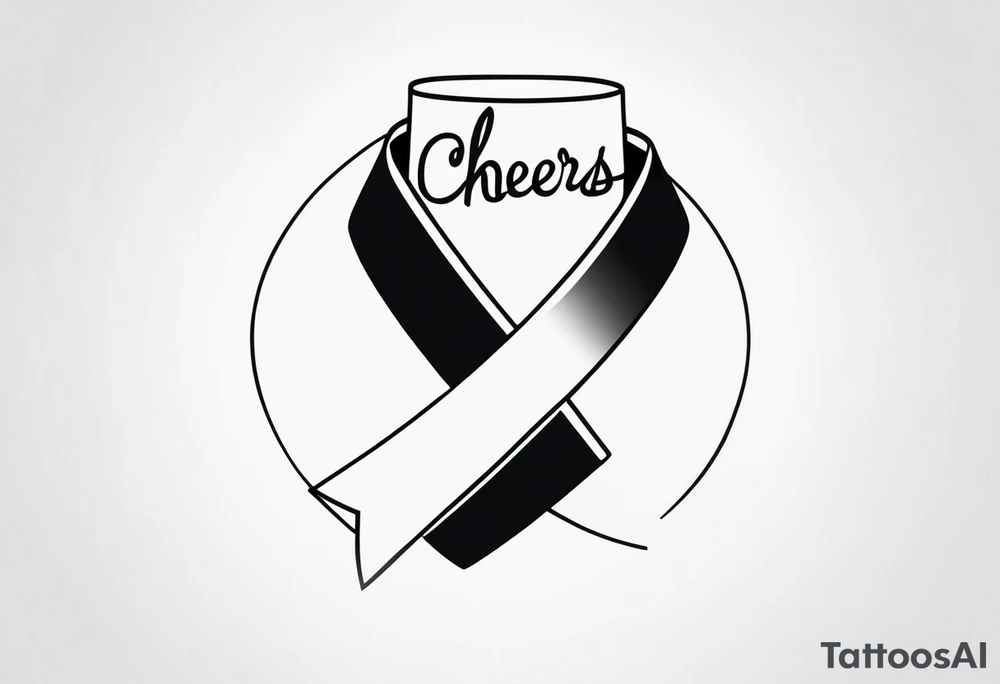 Cheers Mate text, armband +Cancer Ribbon tattoo idea