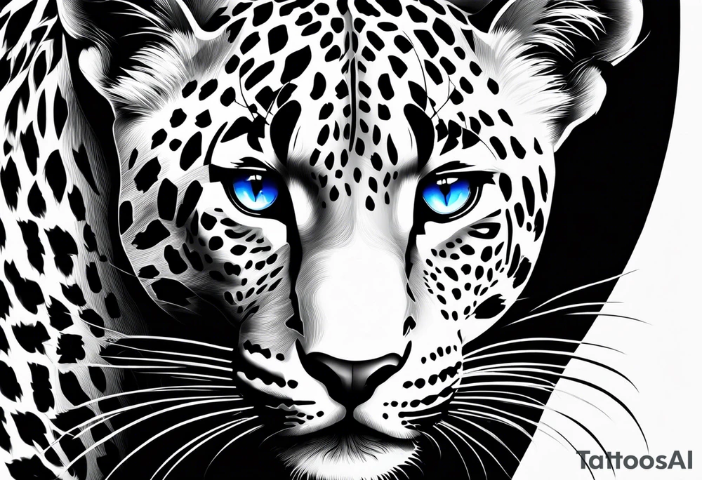 young leopard in Africa with blue eyes tattoo idea