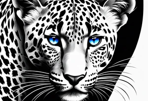 young leopard in Africa with blue eyes tattoo idea