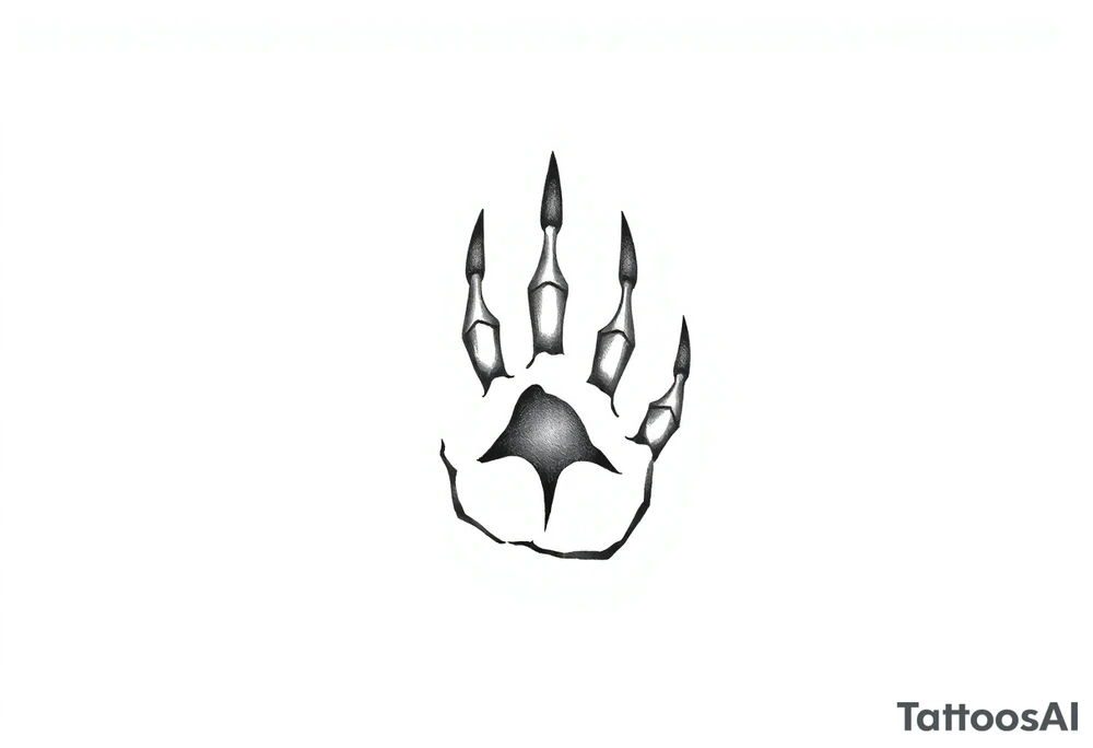 simple bear paw tattoo in a cave painting-like style tattoo idea