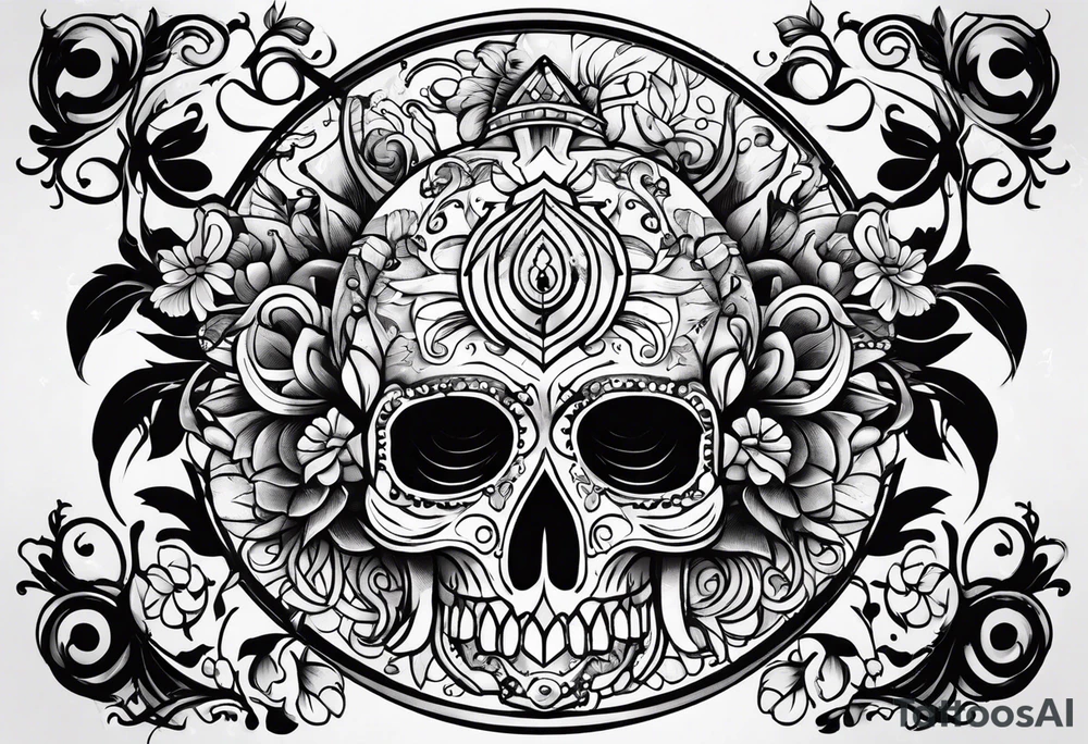 Musical theme ratio with letters L and R tattoo idea