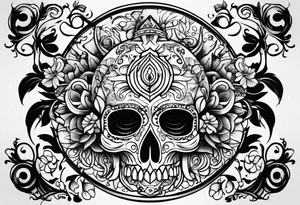 Musical theme ratio with letters L and R tattoo idea